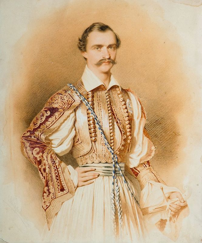 Ο Βασιλιάς Όθωνας με παραδοσιακή ελληνική ενδυμασία